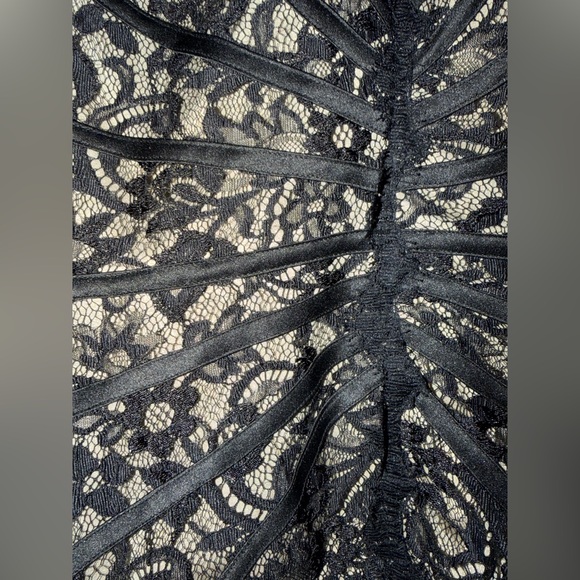 Tadashi Collection Black Lace Long Sleeve Top - Picture 2 of 8